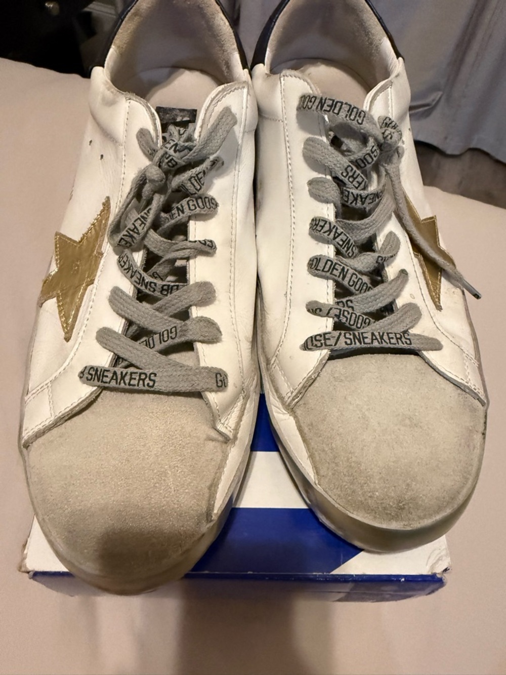 Golden Goose White Gold Star Low-Top Sneakers Size 44 - Picture 5 of 16